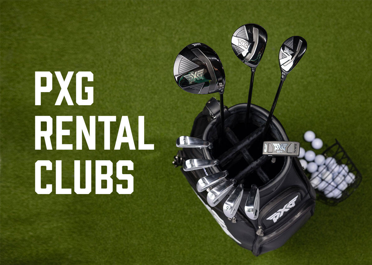 PXG rental clubs: a full PXG set in a PXG bag